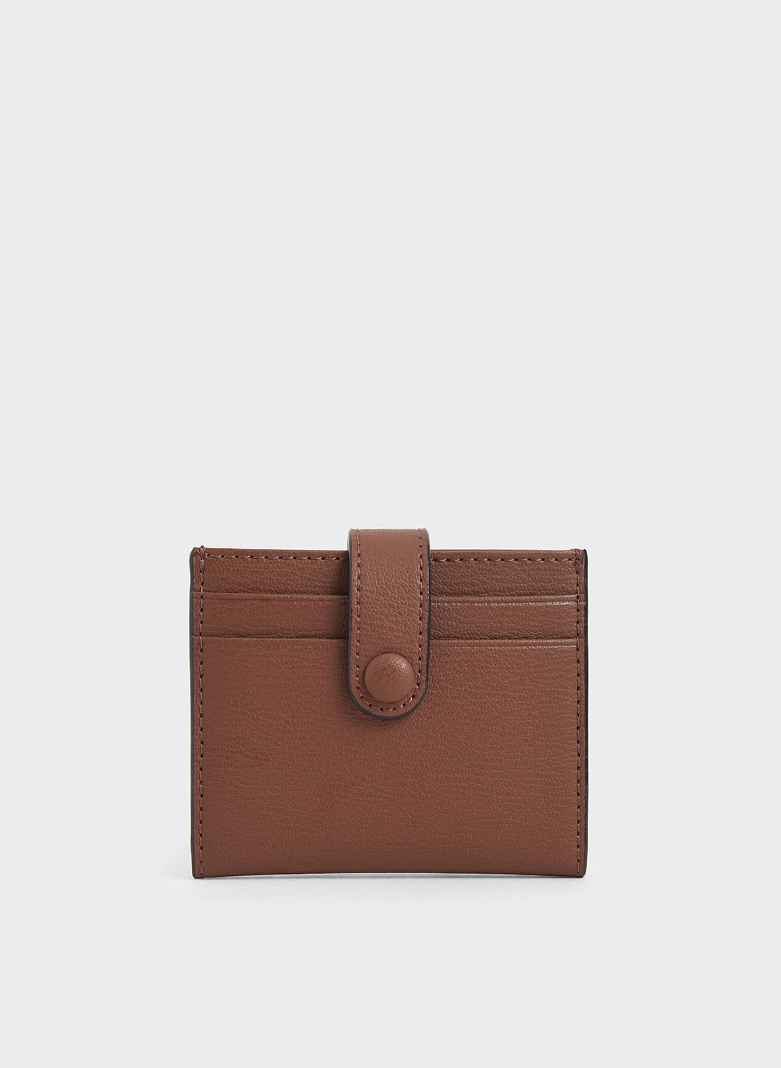 Snap Button Card Holder, Chocolate, hi-res