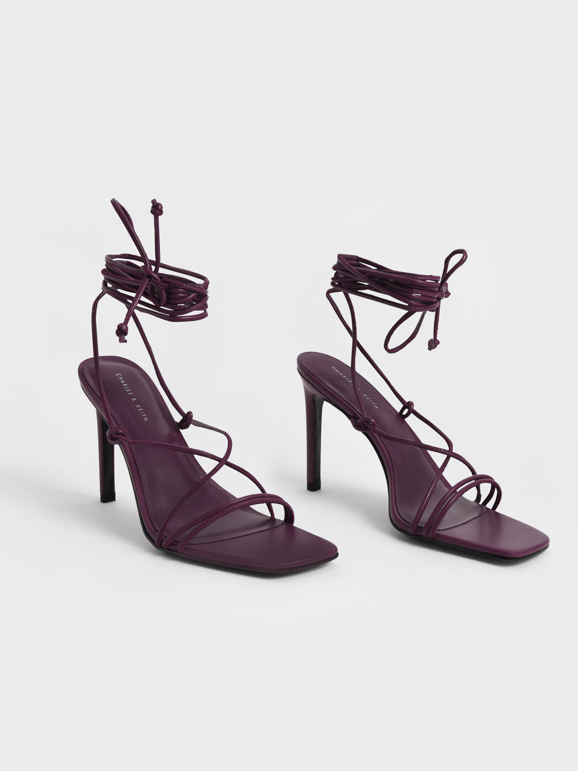 Strappy Tie-Around Stiletto Sandals, Purple, hi-res