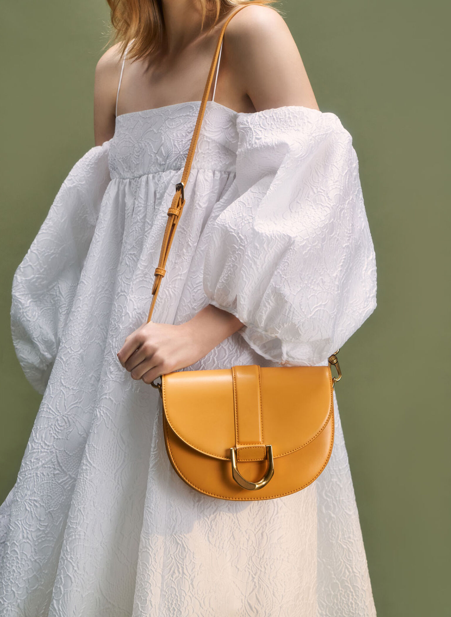 Gabine Saddle Bag, Mustard, hi-res