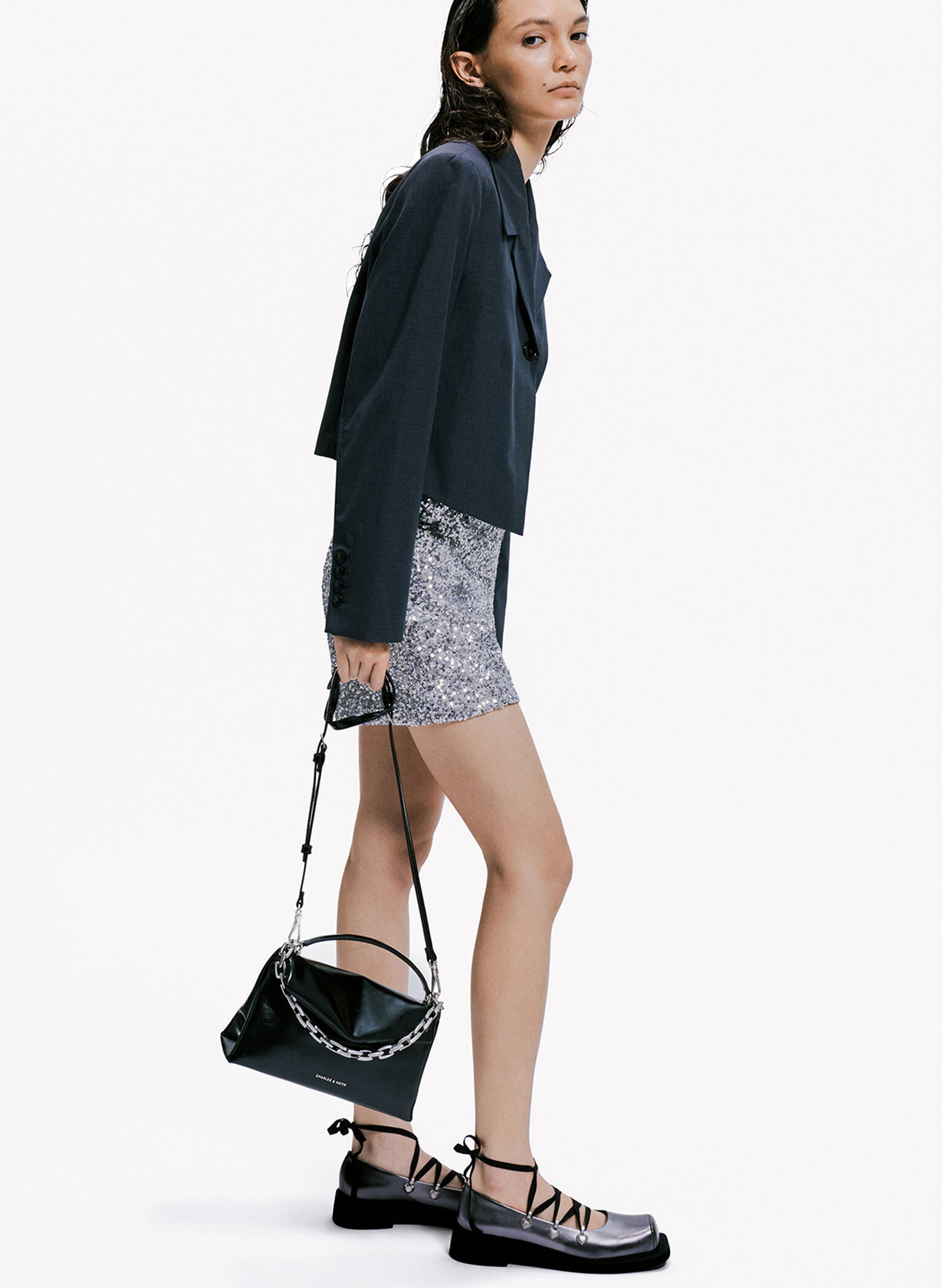 Andromeda Chunky-Chain Top Handle Bag, Noir, hi-res