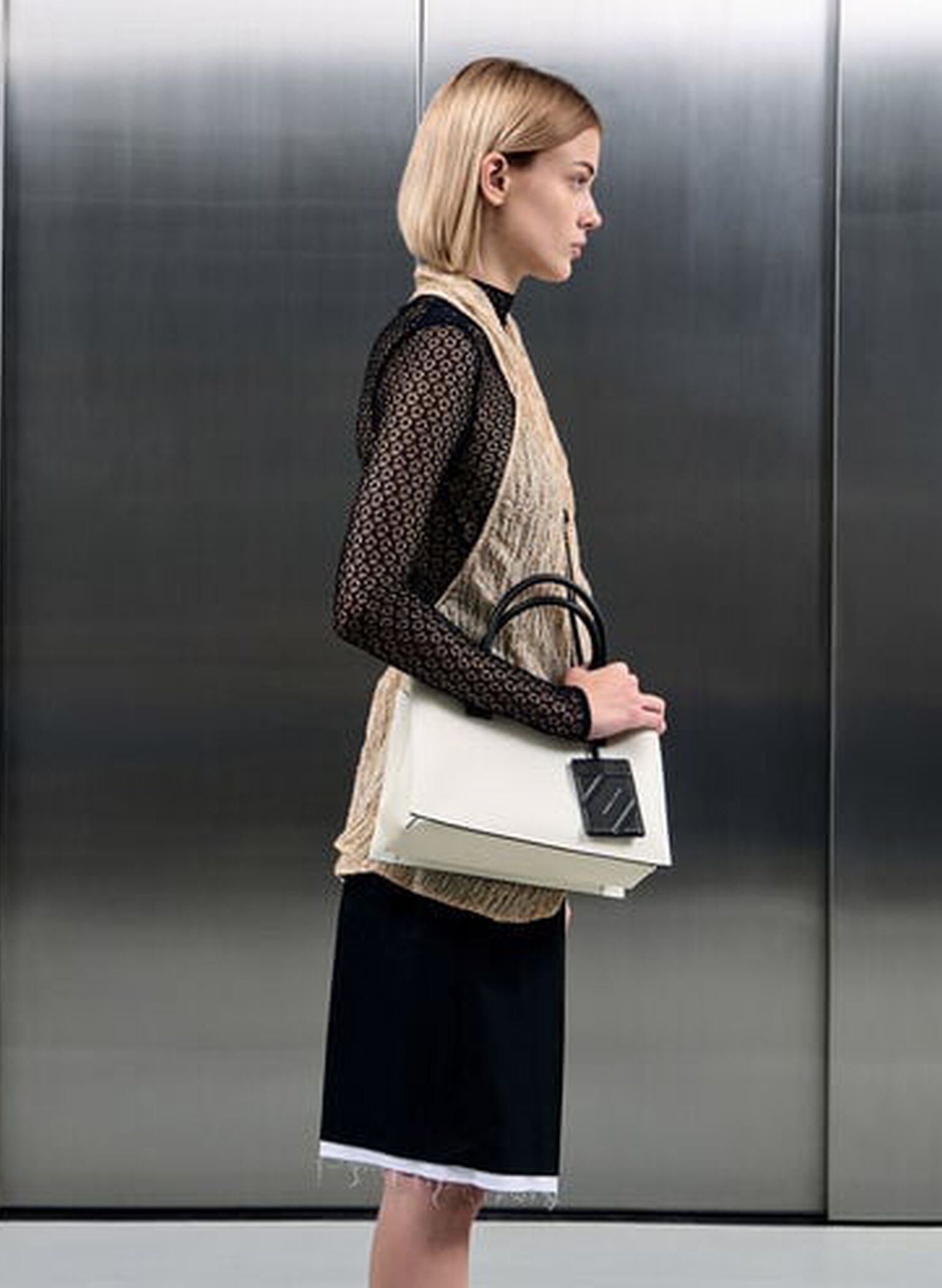 Cameron Double Top Handle Bag, White, hi-res