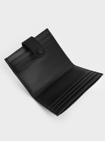 Bliss Snap Button Card Holder, Noir, hi-res