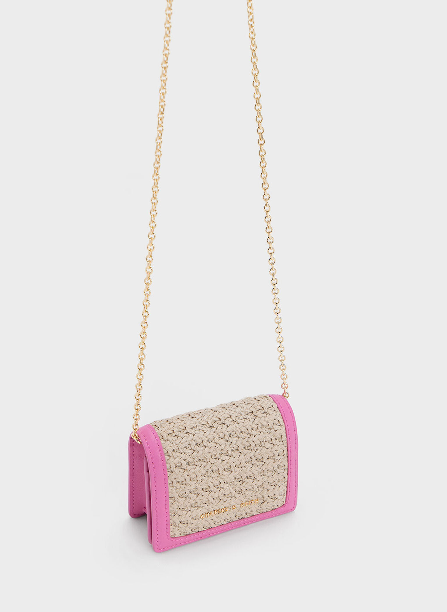 Micaela Woven Card Holder, Fuchsia, hi-res