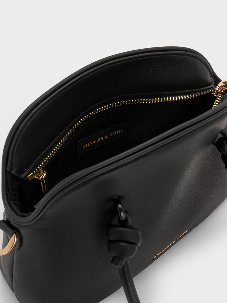 Sammie Knotted-Handle Bowling Bag, Black, hi-res