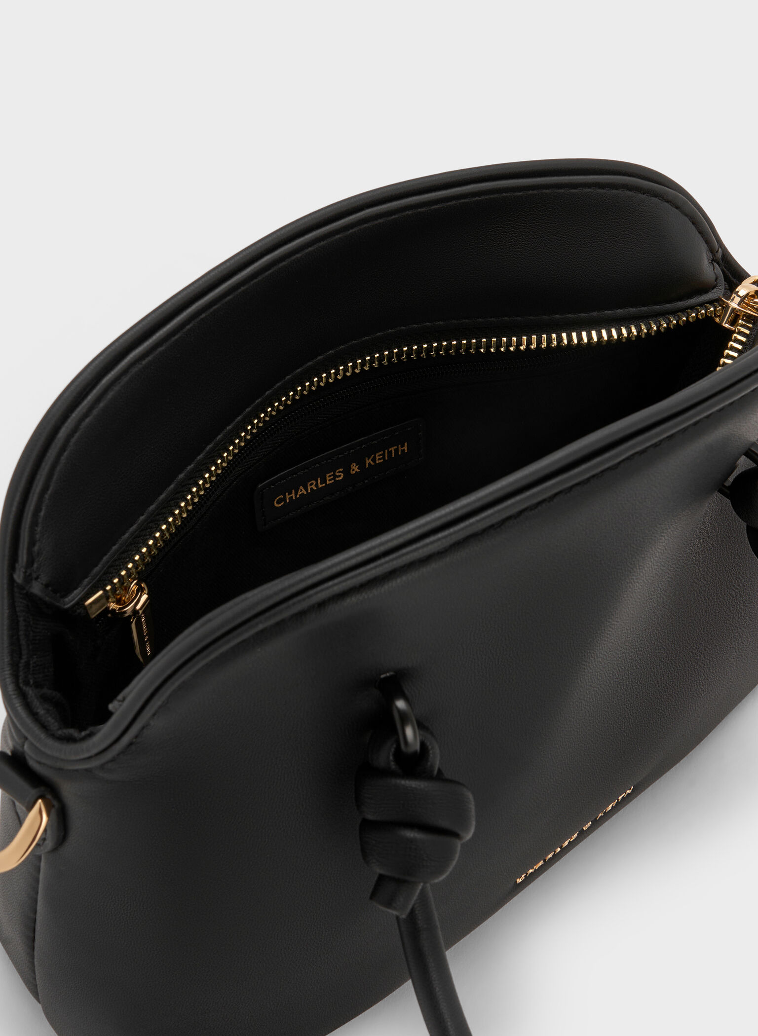 Sammie Knotted-Handle Bowling Bag, Black, hi-res
