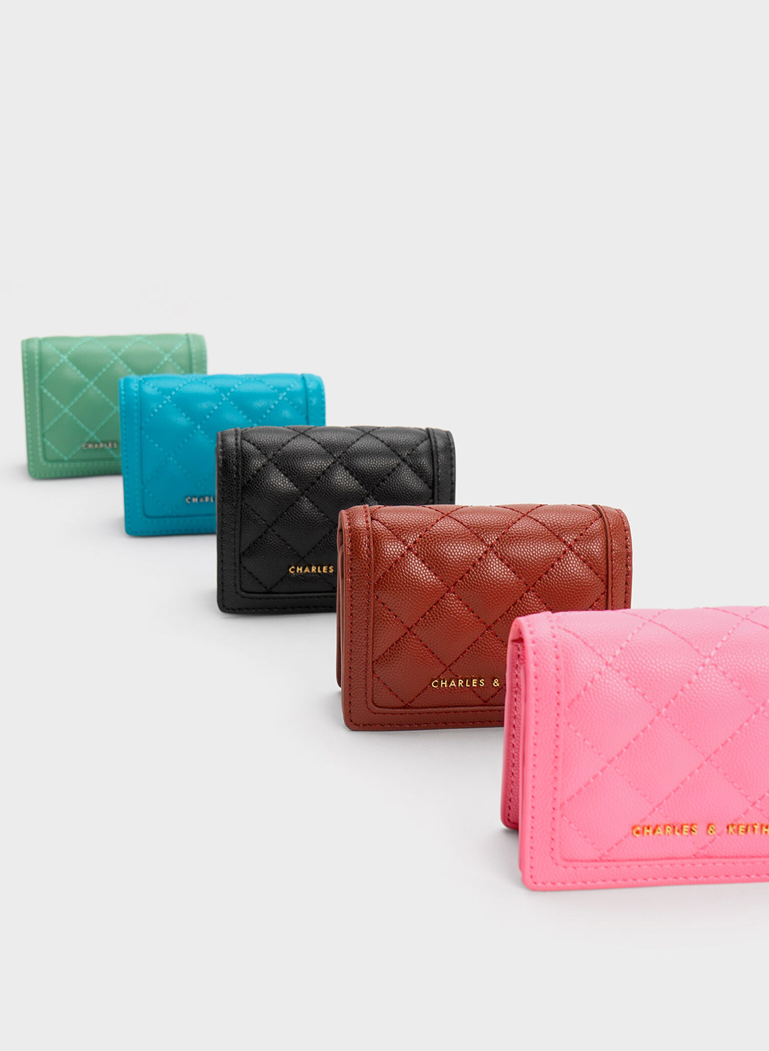 Micaela Quilted Card Holder, Blue, hi-res