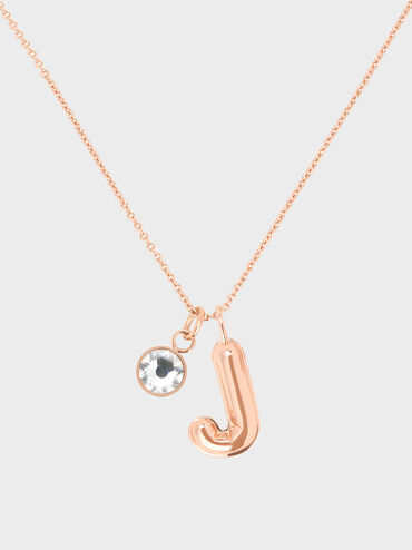 Alphabet 'J' Charm, Rose Gold, hi-res