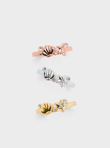 Oceana Crystal Ring, Gold, hi-res