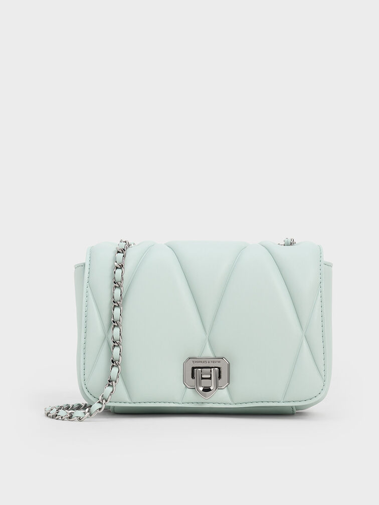 Arwen Quilted Shoulder Bag, Sage Green, hi-res