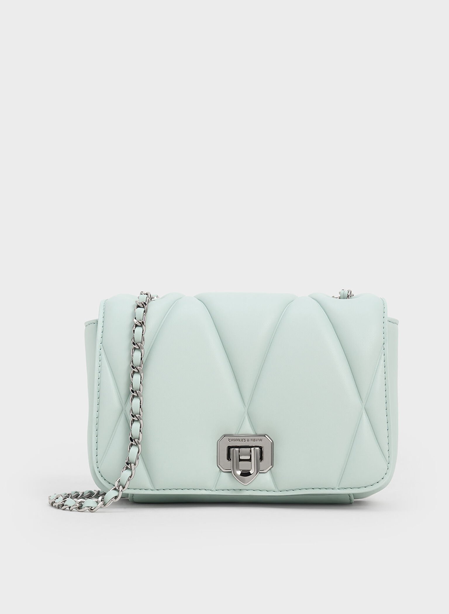 Arwen Quilted Shoulder Bag, Sage Green, hi-res