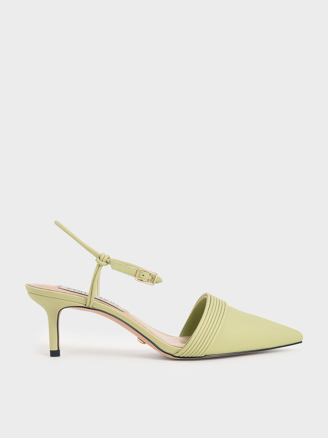 Leather Rope Detail Pumps, Green, hi-res
