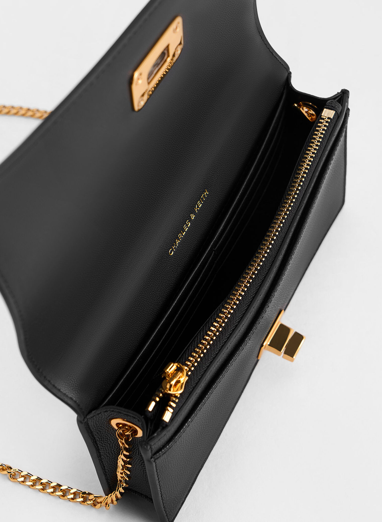 Micaela Quilted Long Wallet, Black, hi-res