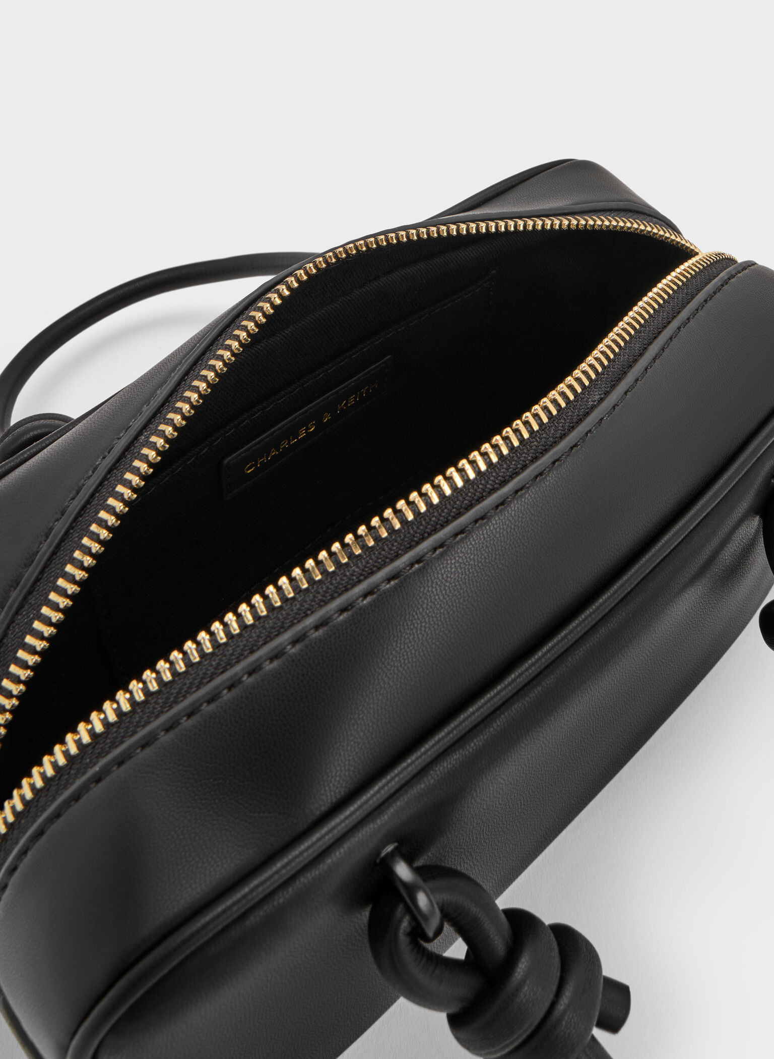 Sammie Knotted-Handle Elongated Bag, Black, hi-res
