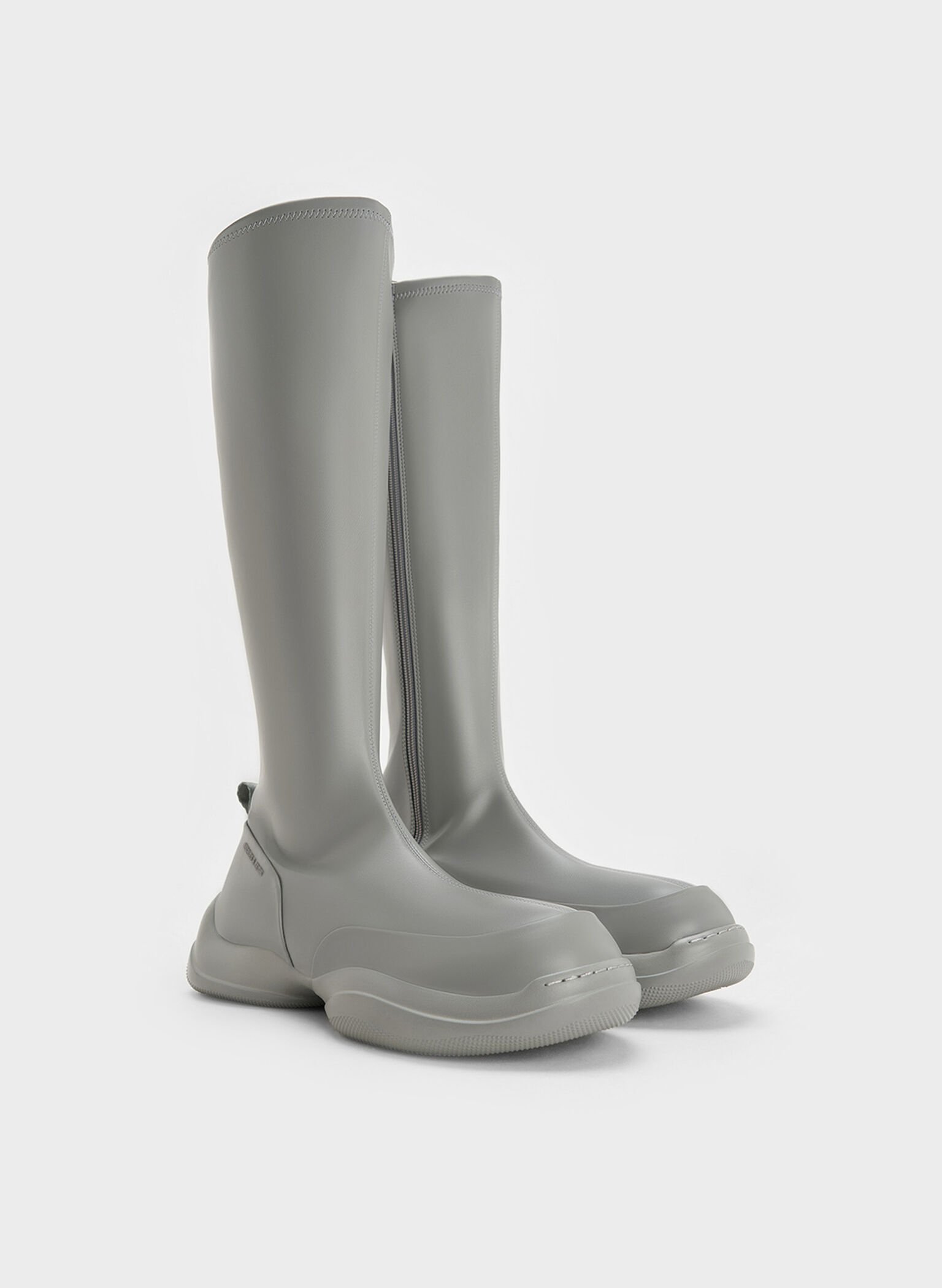 Casey Side-Zip Knee-High Boots, Grey, hi-res