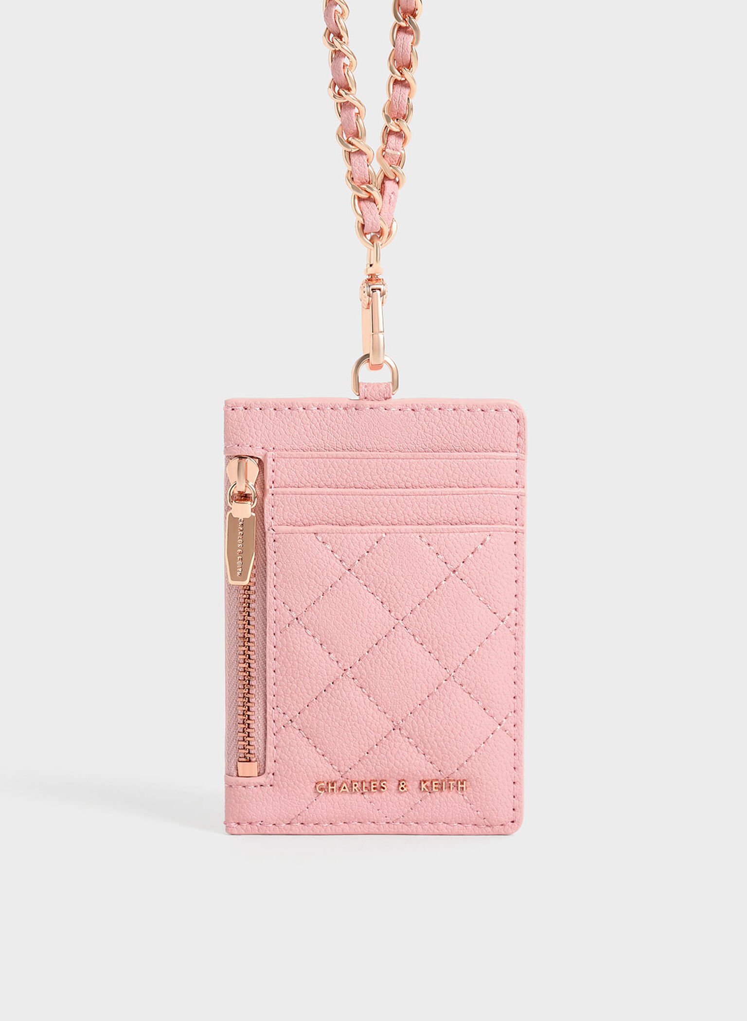 Braided Strap Card Holder, Pink, hi-res