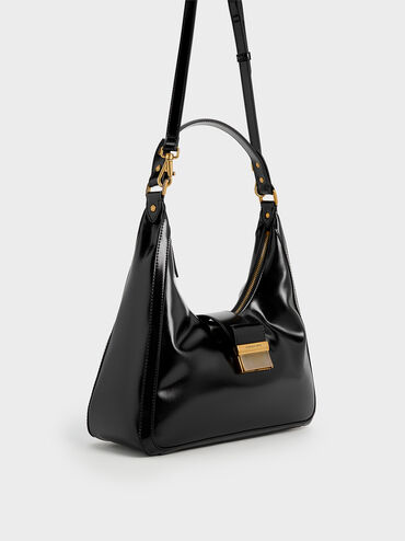 Charlot Hobo Bag, Black, hi-res