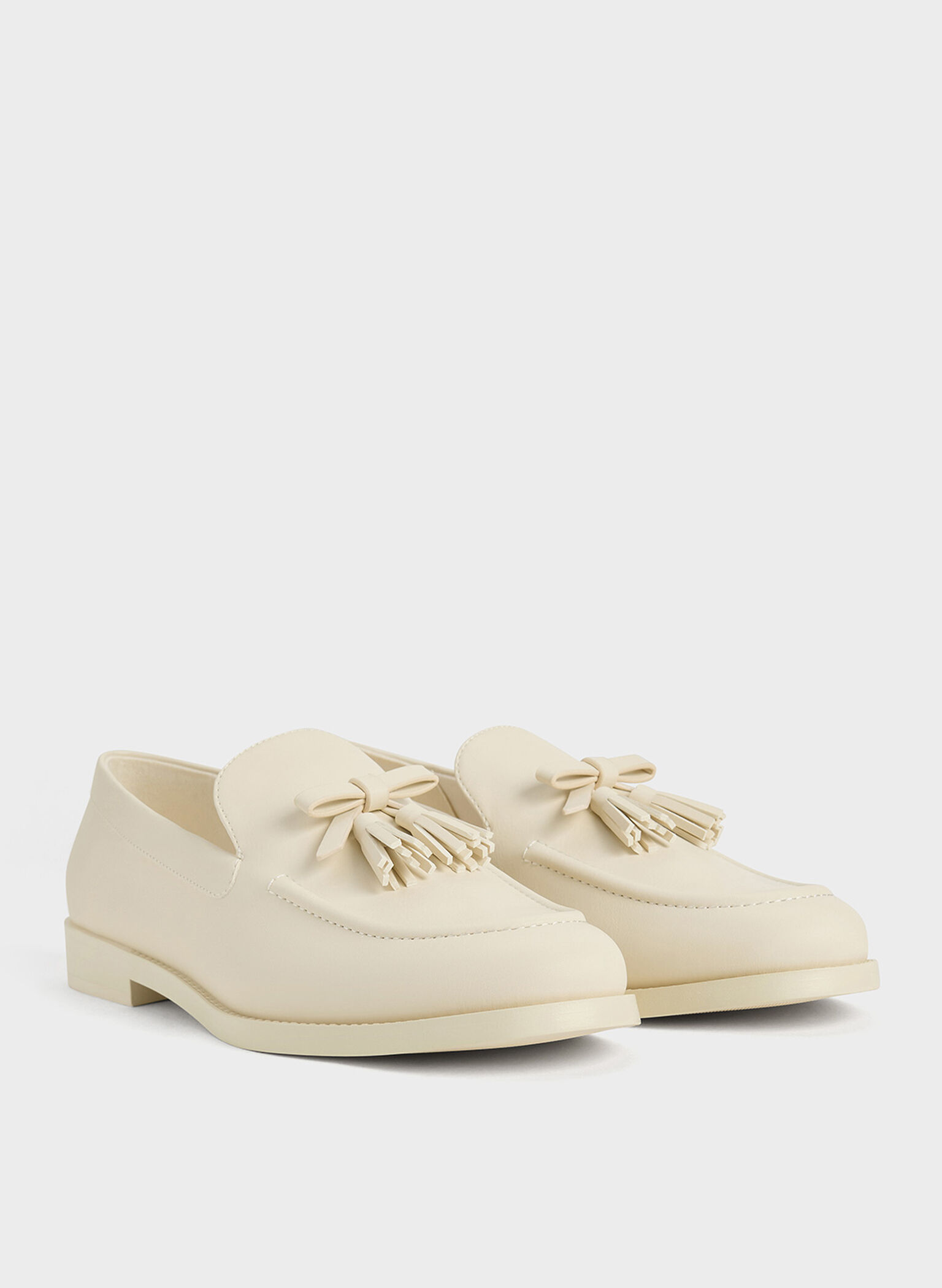 Bow Tassel Loafers, Chalk, hi-res