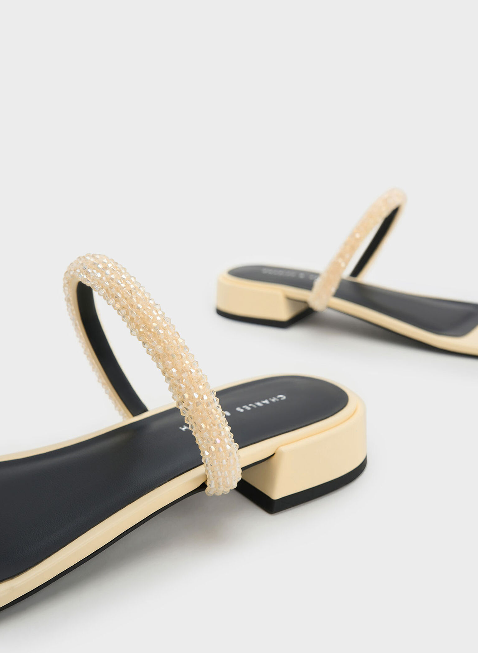Beaded Toe-Ring Sandals, Butter, hi-res