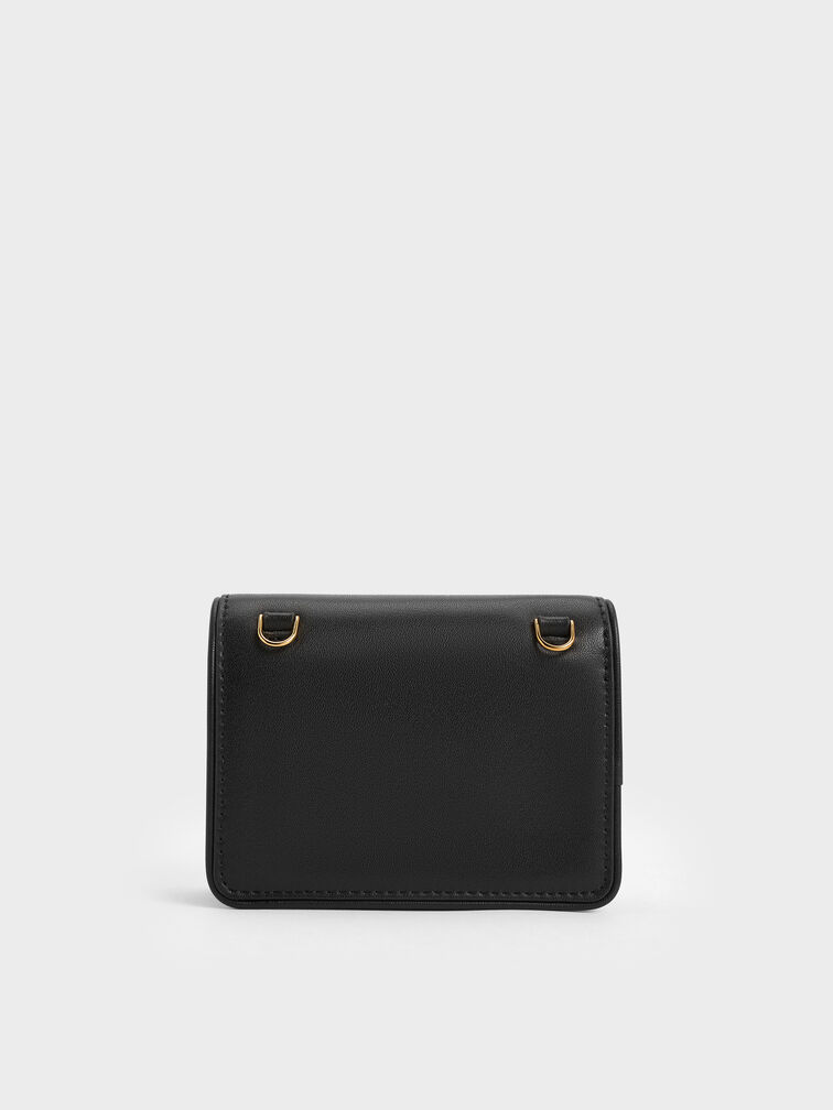 Lyla Knotted-Strap Wallet, Black, hi-res