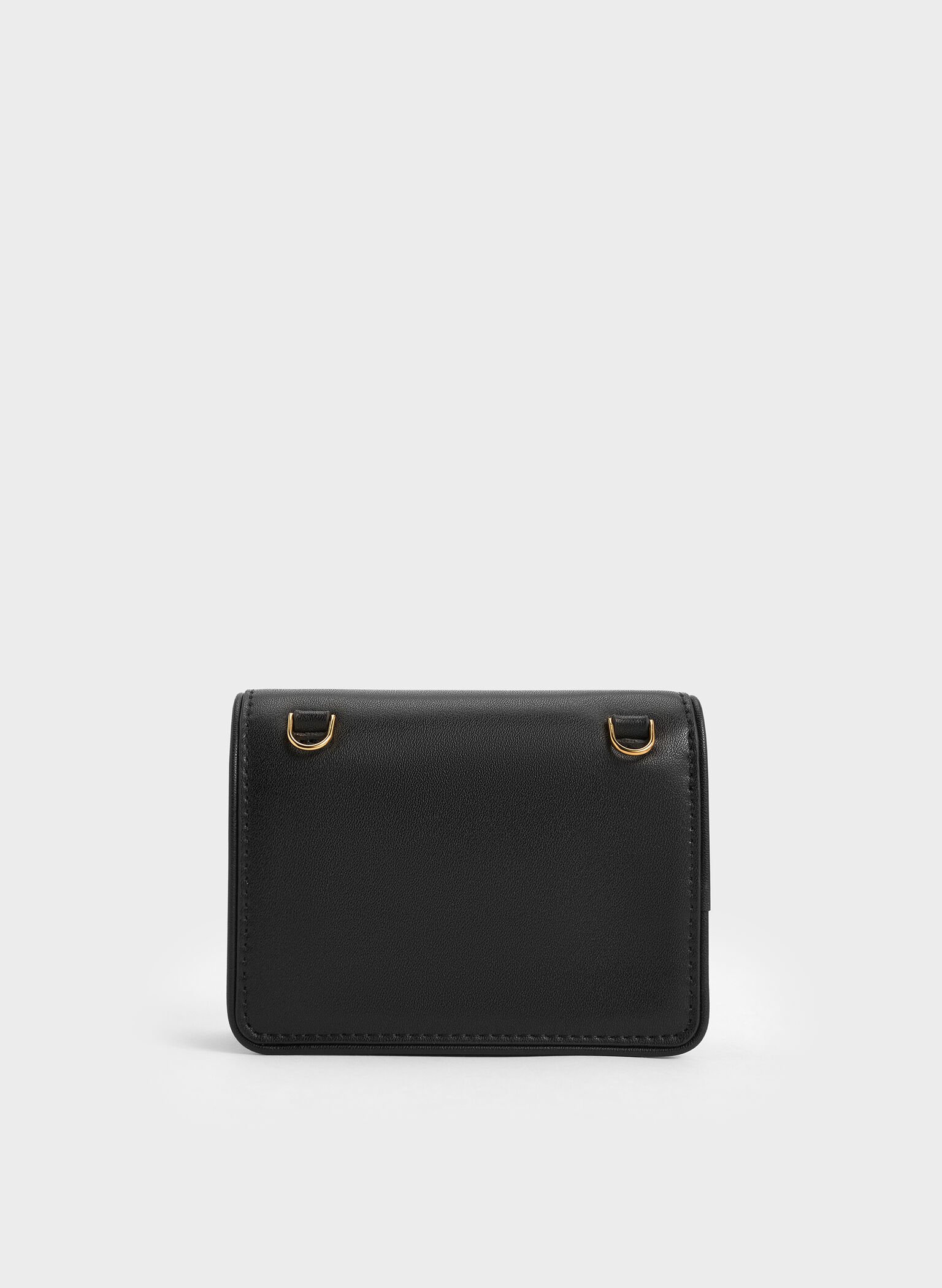 Lyla Knotted-Strap Wallet, Black, hi-res