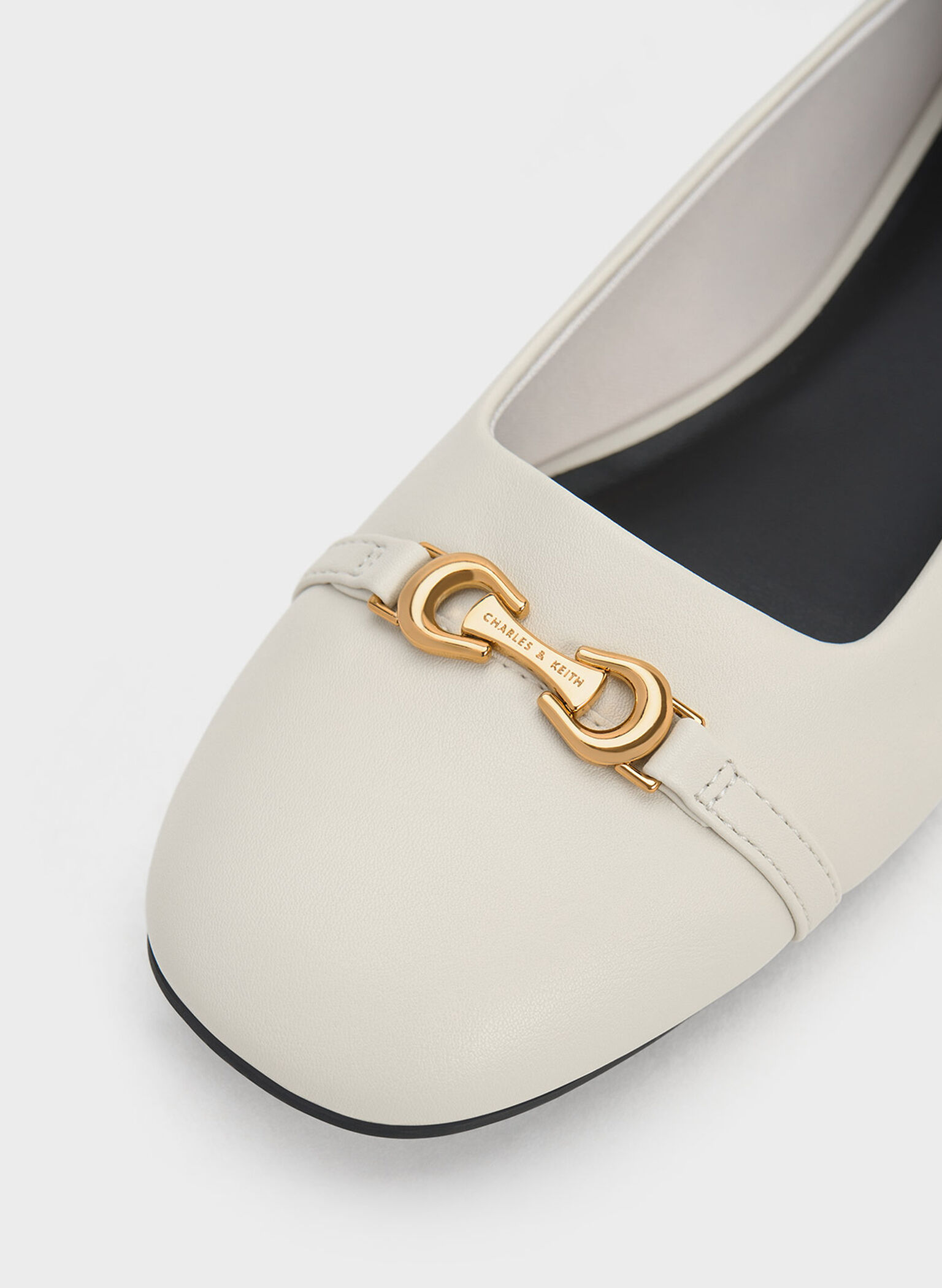 Metallic Accent Ballerinas, Chalk, hi-res
