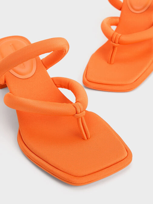 Toni Puffy-Strap Thong Sandals, Orange, hi-res