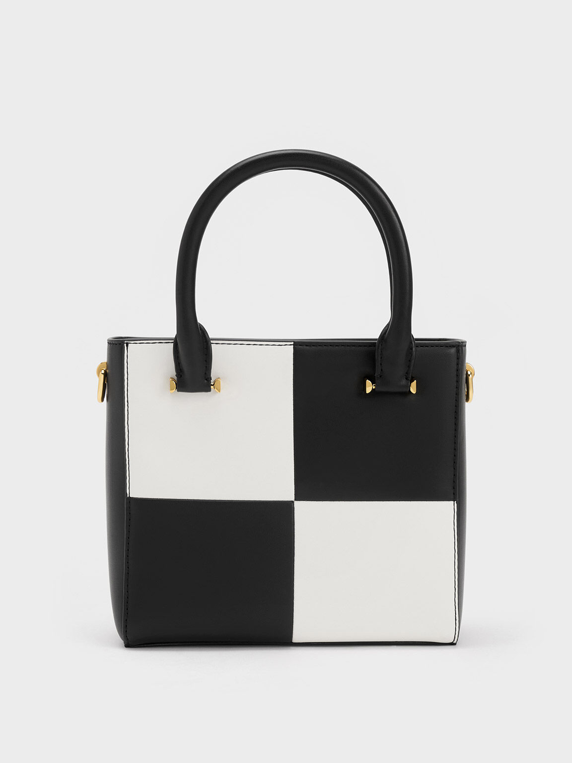 Georgette Checkered Square Tote Bag - Multi