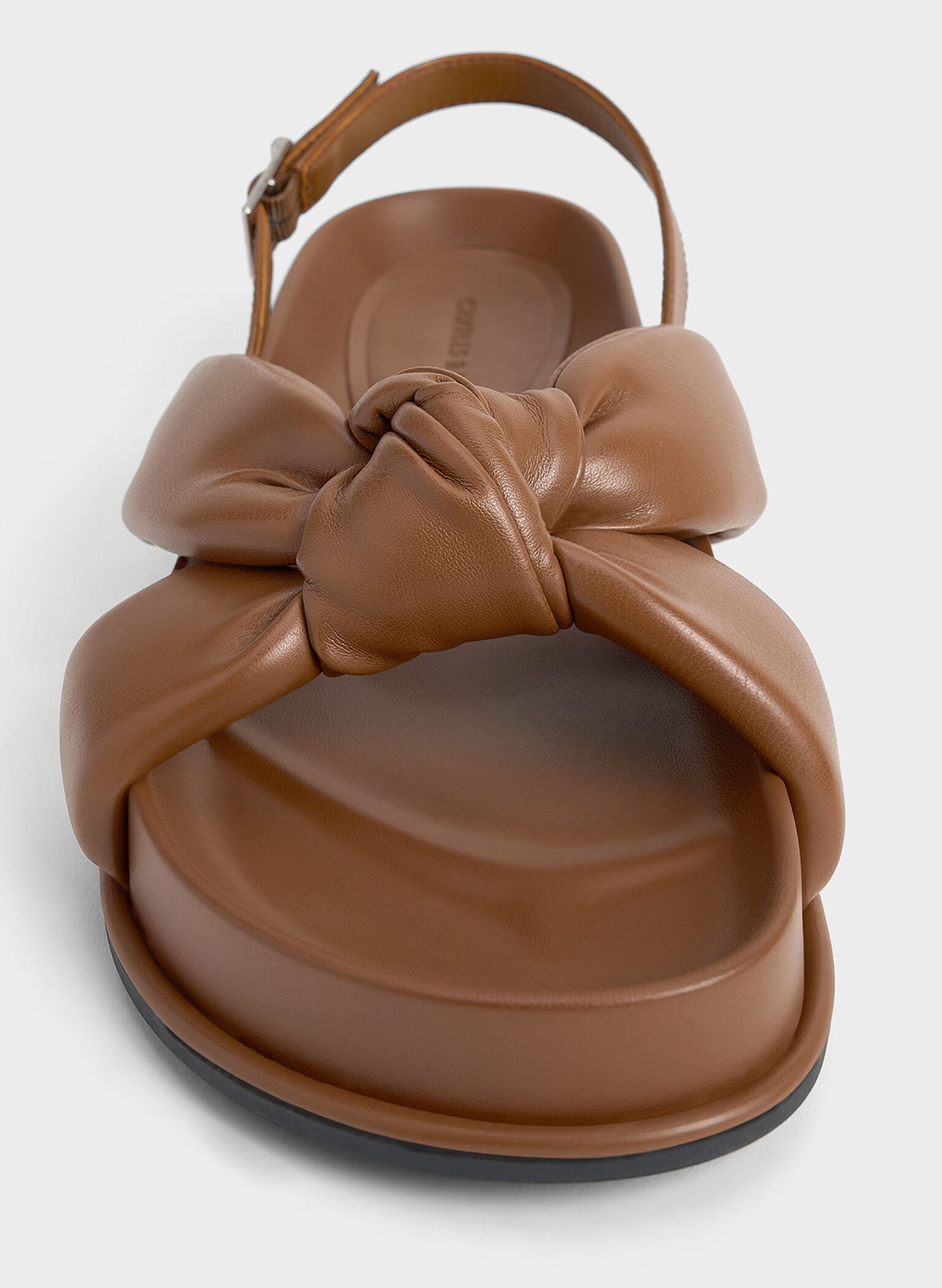 Rosetta Knotted Puffy Sandals, Cognac, hi-res