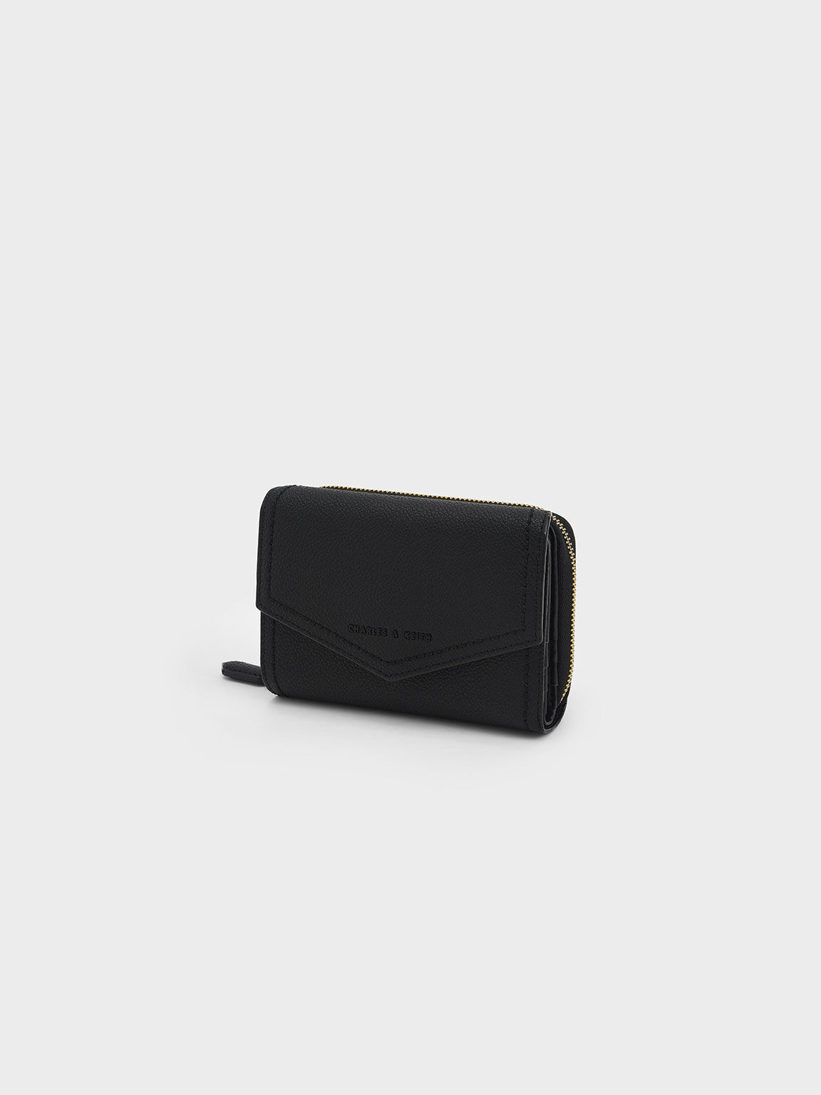 Black Stitch Trim Envelope Wallet CHARLES KEITH UK