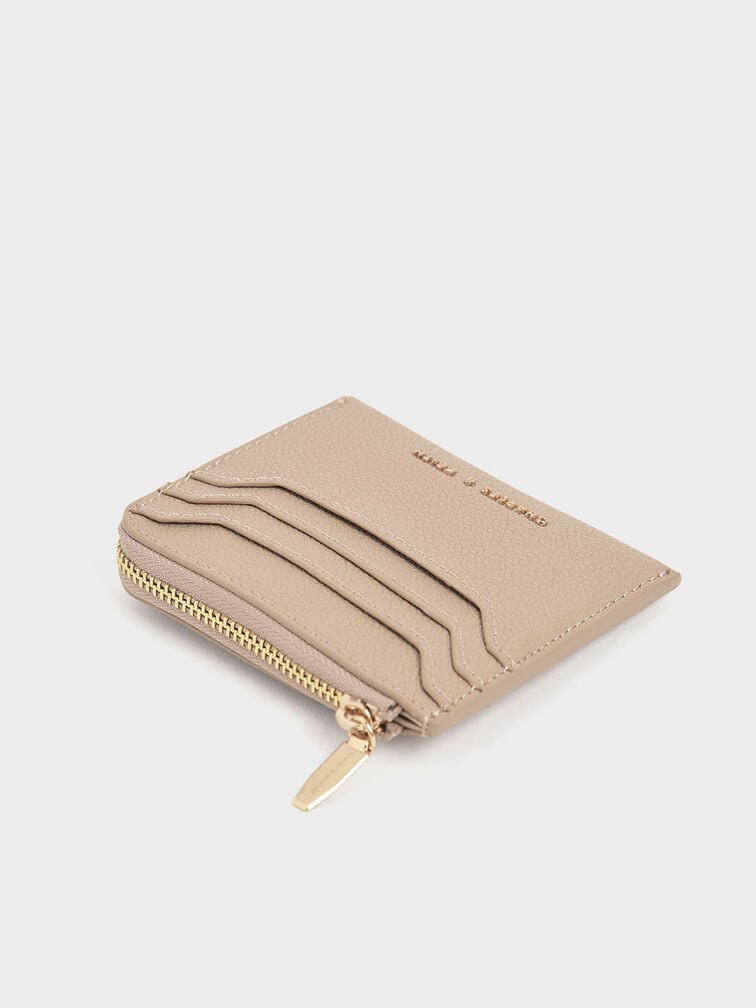 Elodie Multi-Slot Zip Card Holder, Beige, hi-res