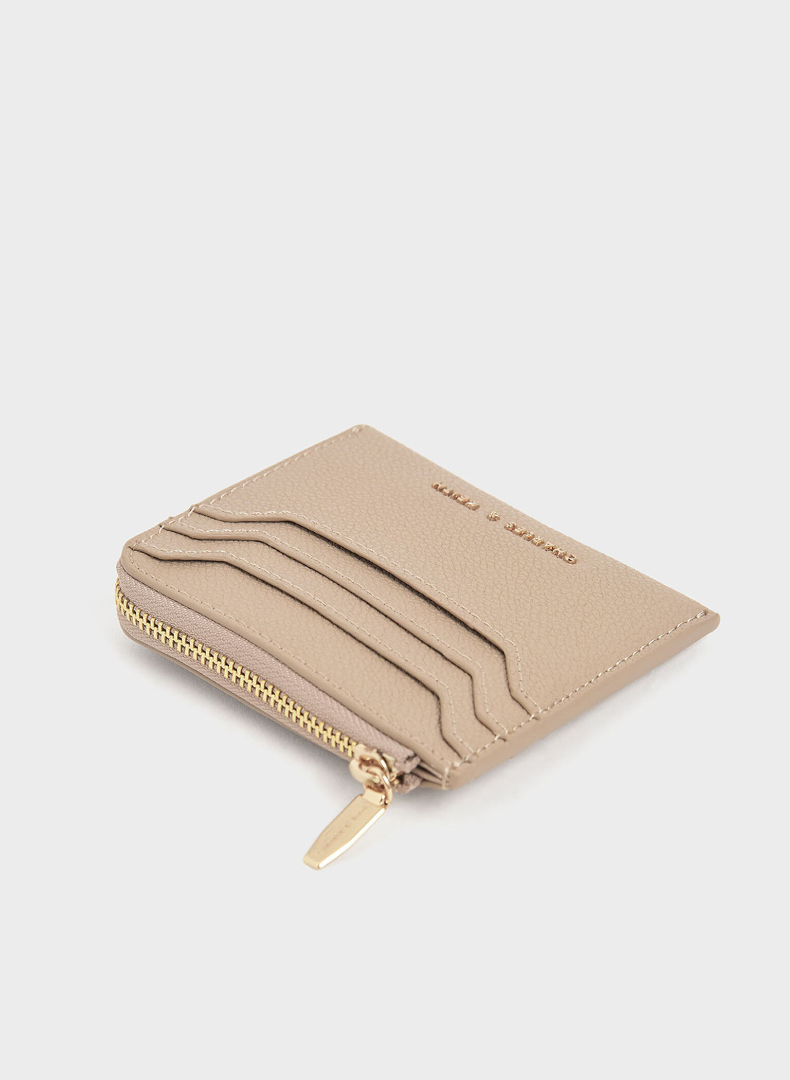 Elodie Multi-Slot Zip Card Holder, Beige, hi-res