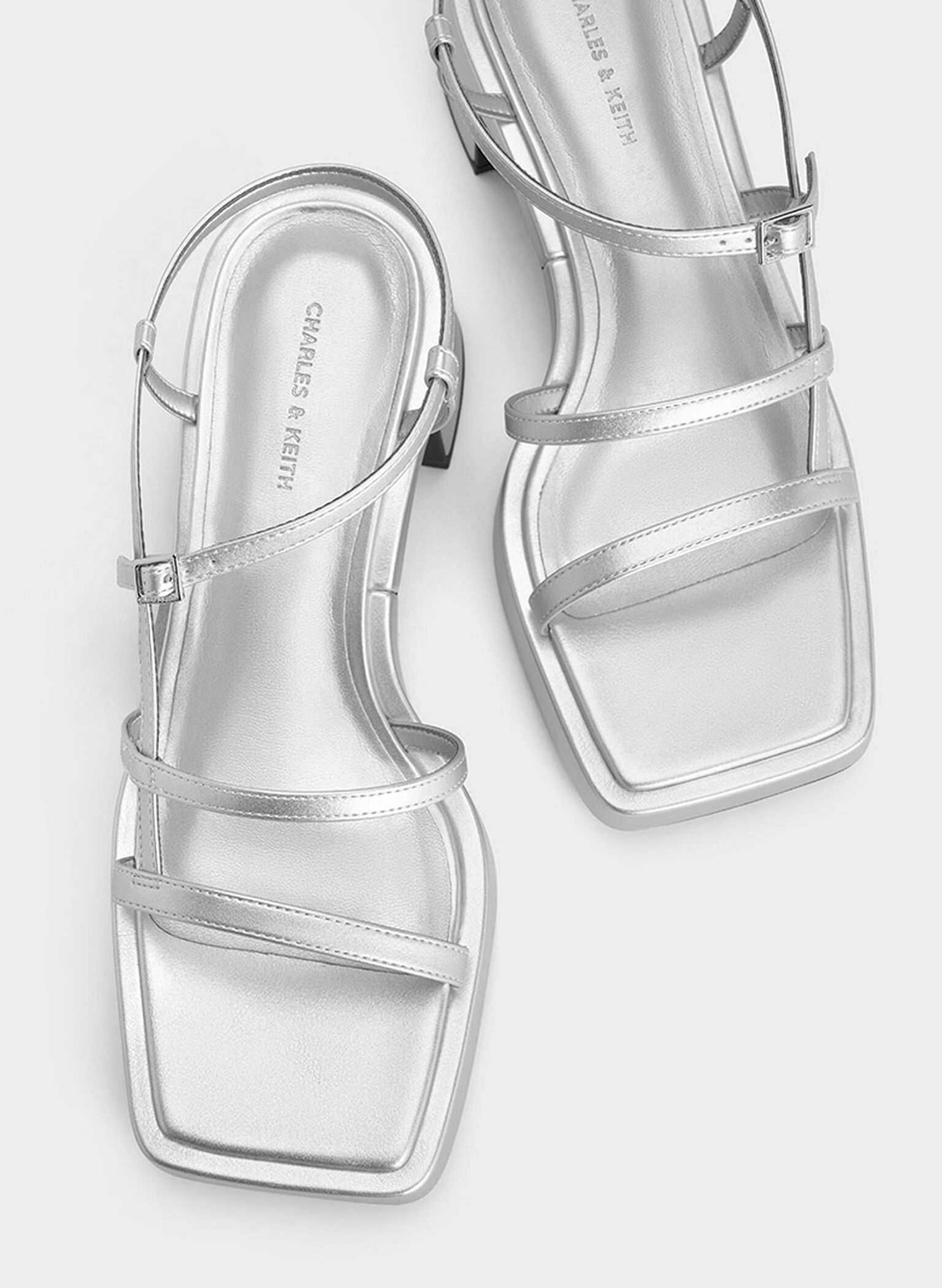 Selene Strappy Sandals, Silver, hi-res