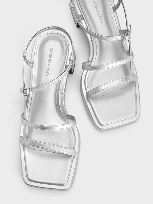 Selene Strappy Sandals, Silver, hi-res