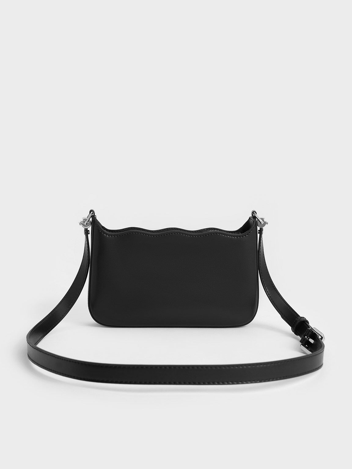 Wavy Braided Chain Link Shoulder Bag Noir
