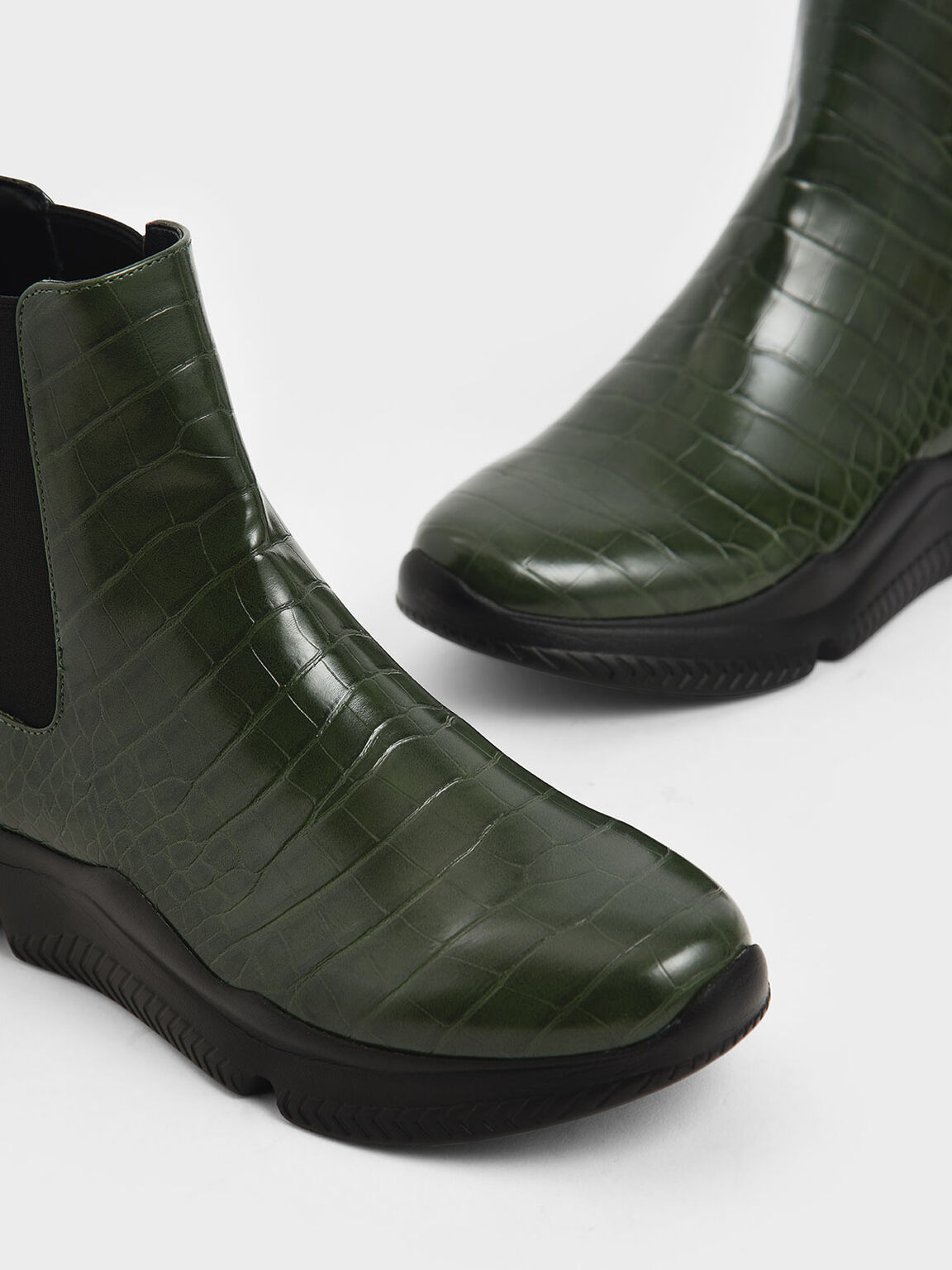 green croc ankle boots