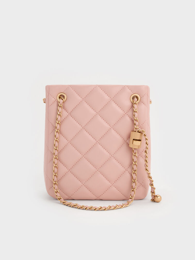 Alva Quilted Braided-Strap Shoulder Bag, Light Pink, hi-res