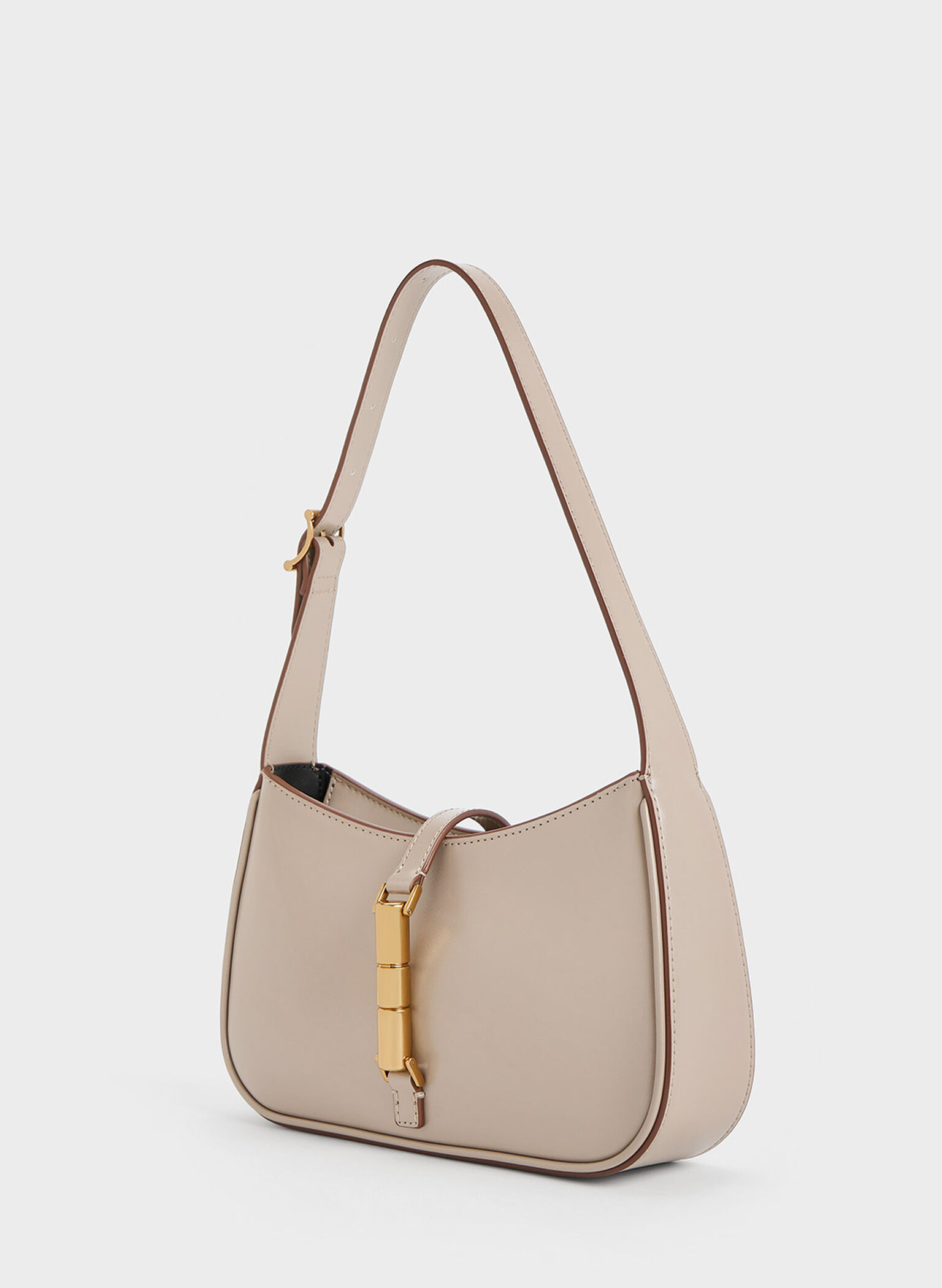 Cesia Metallic Accent Shoulder Bag, Taupe, hi-res