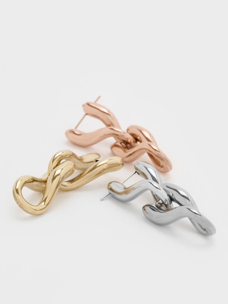 Kris Chain-Link Drop Earrings, Silver, hi-res