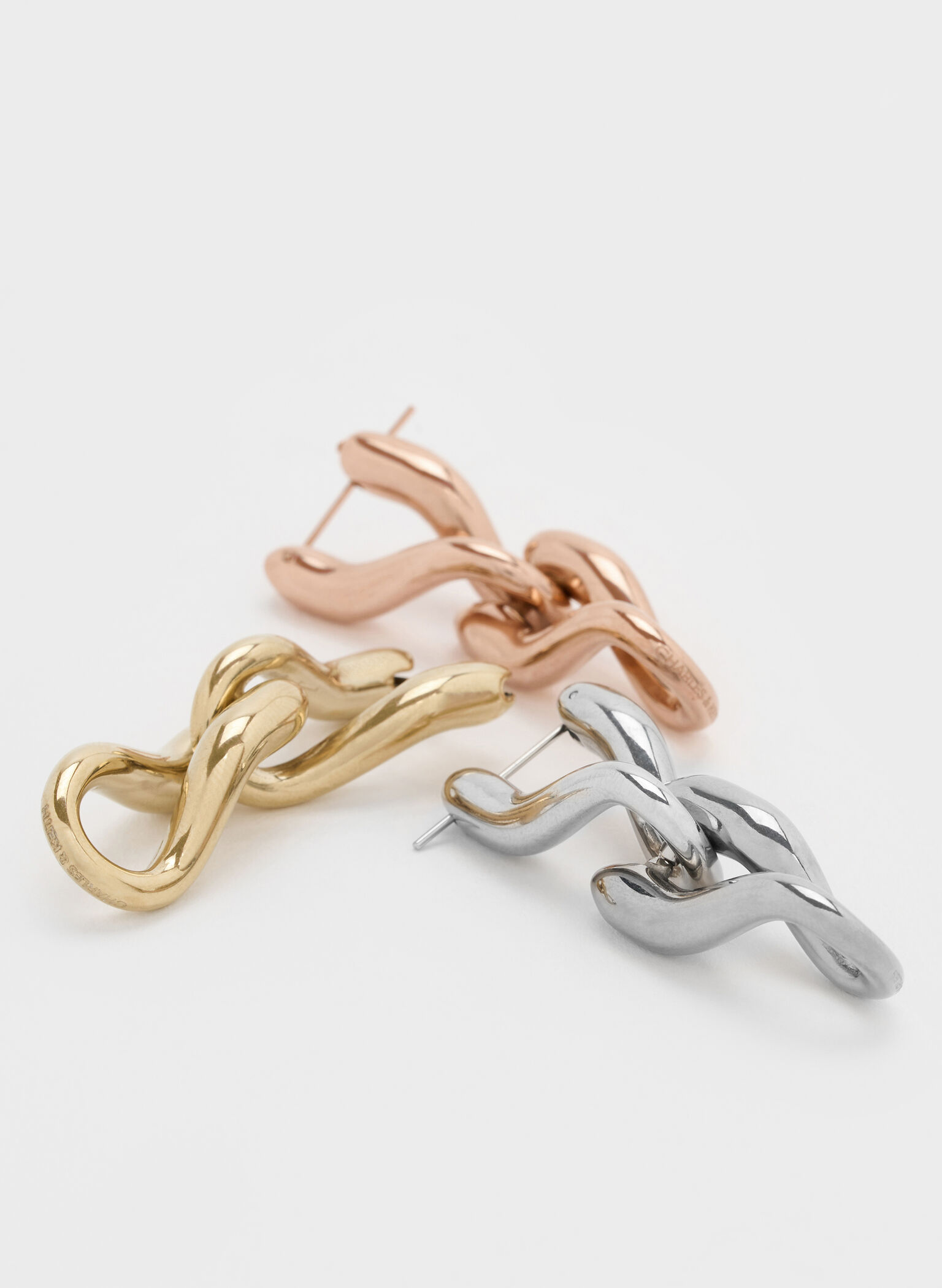 Kris Chain-Link Drop Earrings, Silver, hi-res