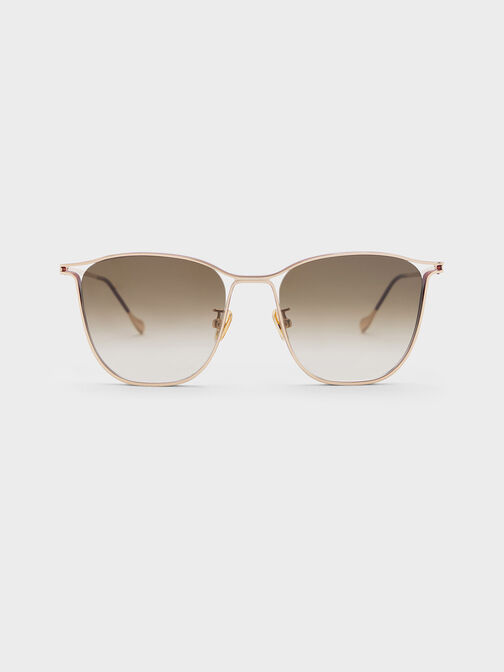 Wire Frame Butterfly Sunglasses, Burgundy, hi-res