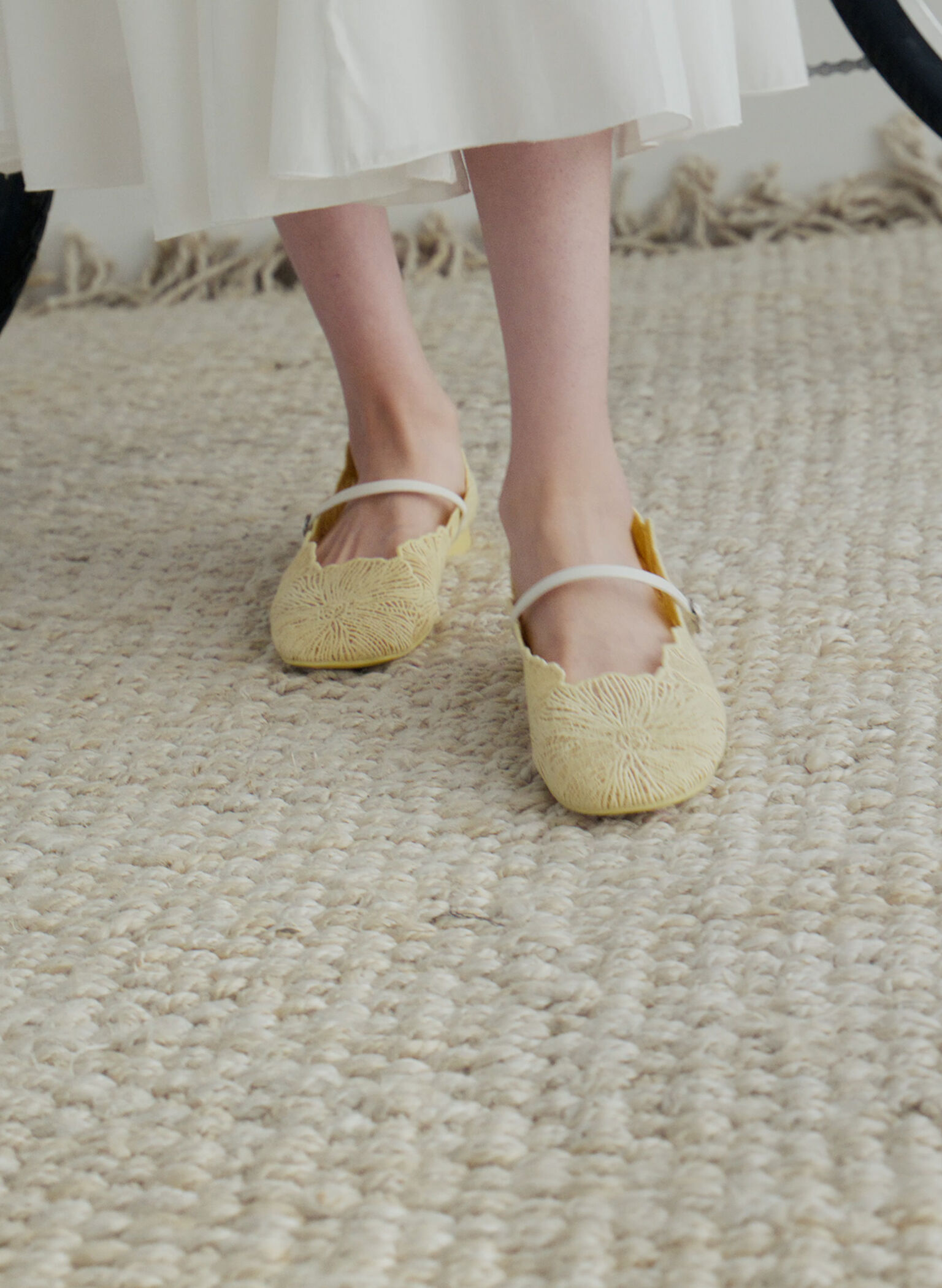 Meja Floral Mary Jane Flats, Yellow, hi-res