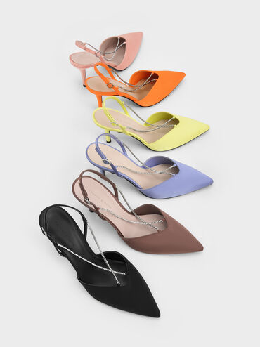 Adel Recycled Polyester Gem-Strap Slingback Ballerina Pumps, Blush, hi-res