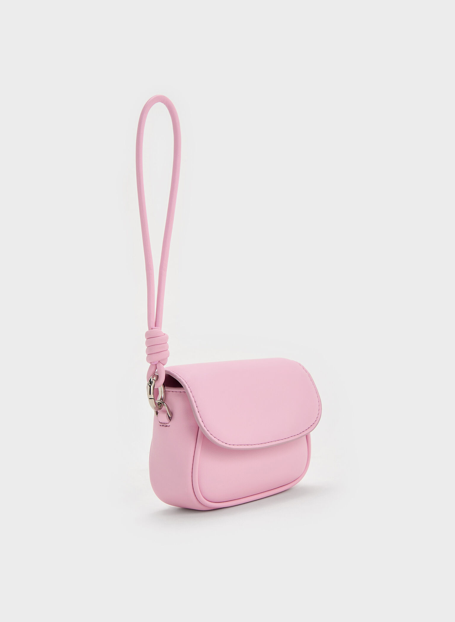 Sammie Knotted-Strap Wristlet, Bubble Gum Pink, hi-res
