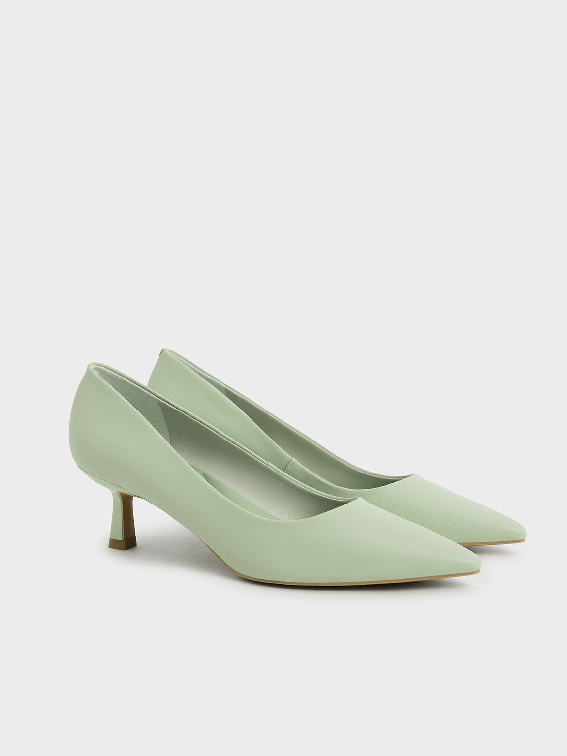 Green mid 2025 heel shoes