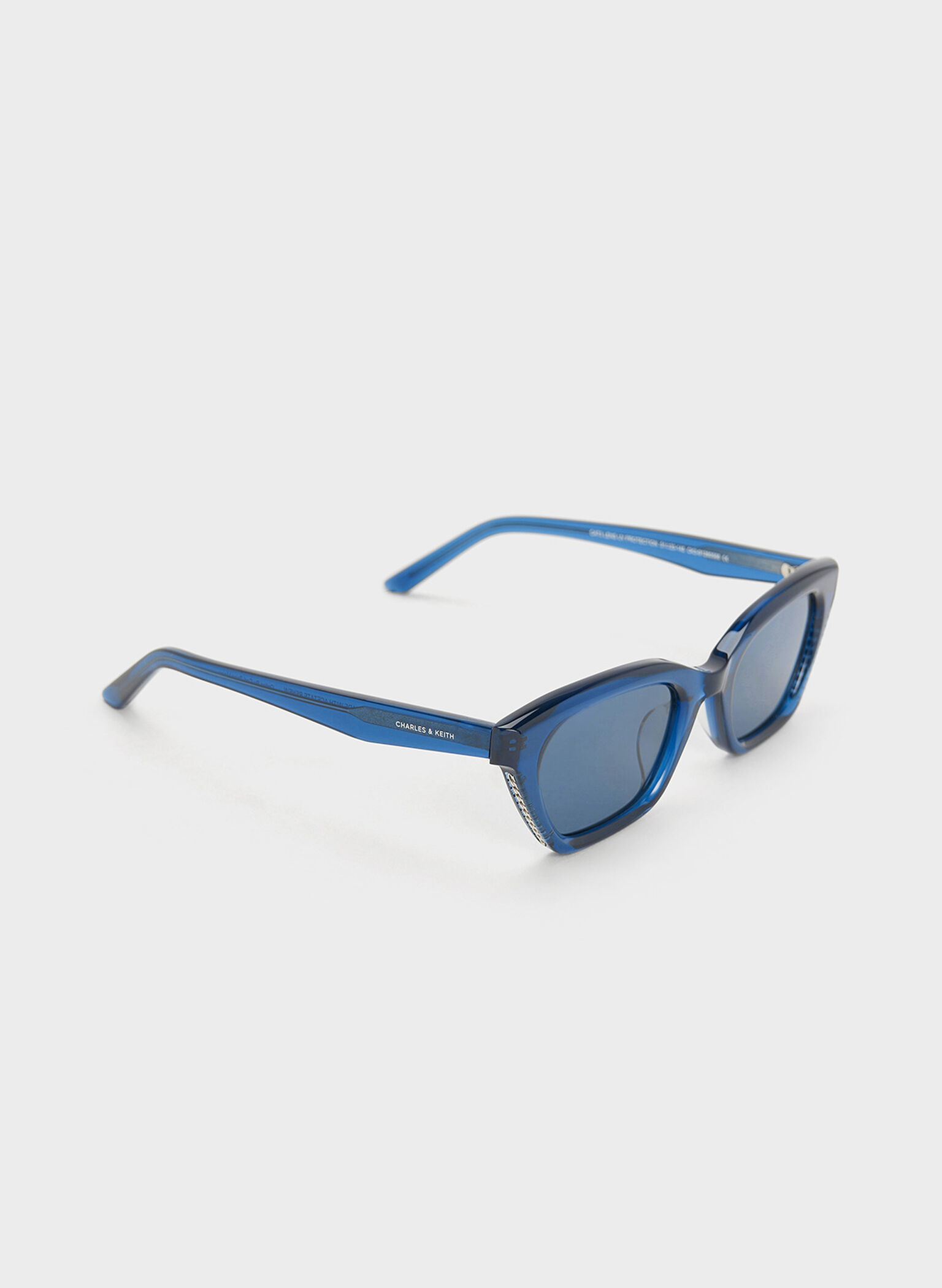 Vesta Angular Cat-Eye Sunglasses, Blue, hi-res