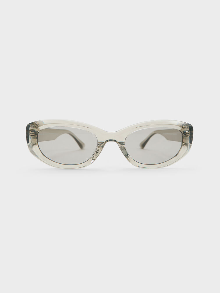 Birdie Recycled Acetate Sunglasses, Minted Grey, hi-res
