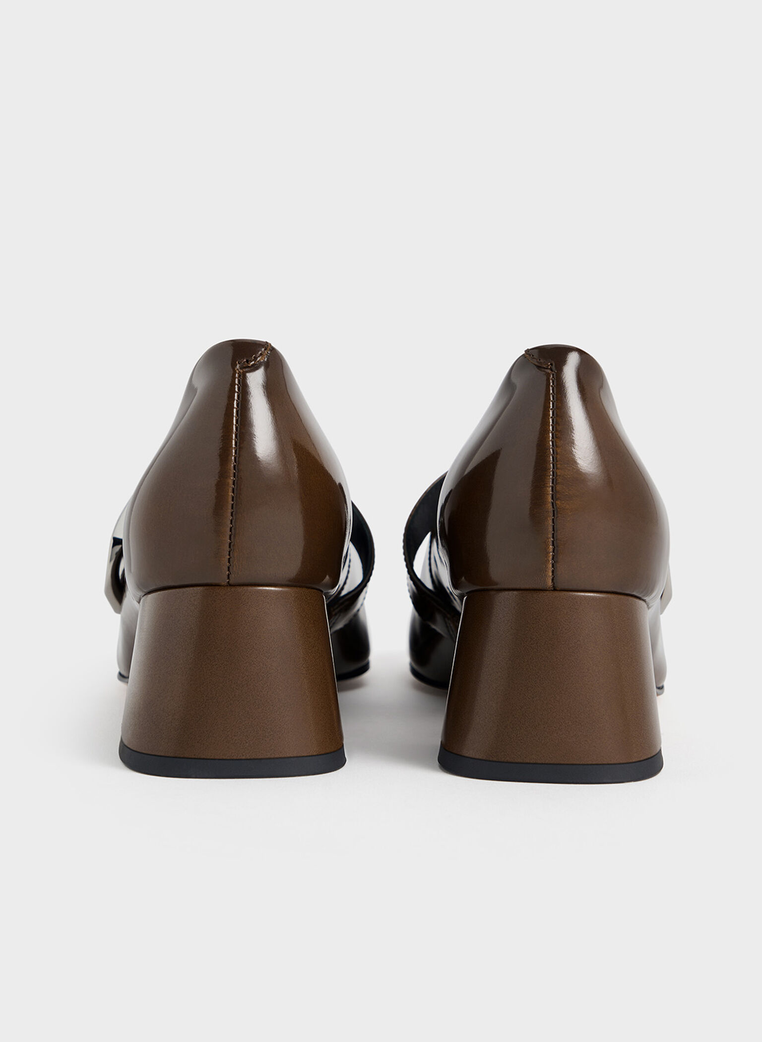 Gabine Leather Mary Jane Pumps, Brown, hi-res