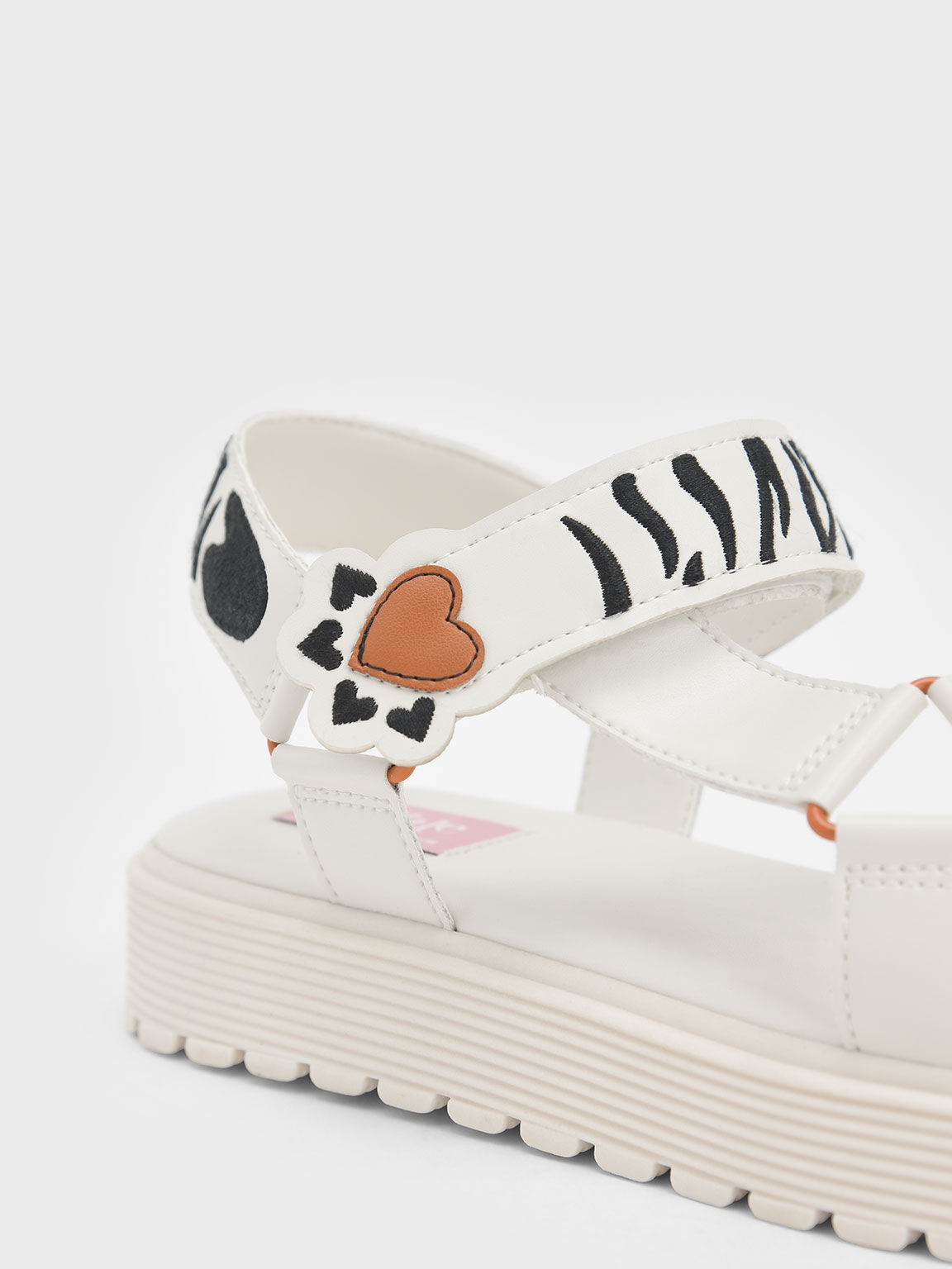 Lunar New Year Collection: Girls' Tiger Stripes Sports Sandals, Chalk, hi-res