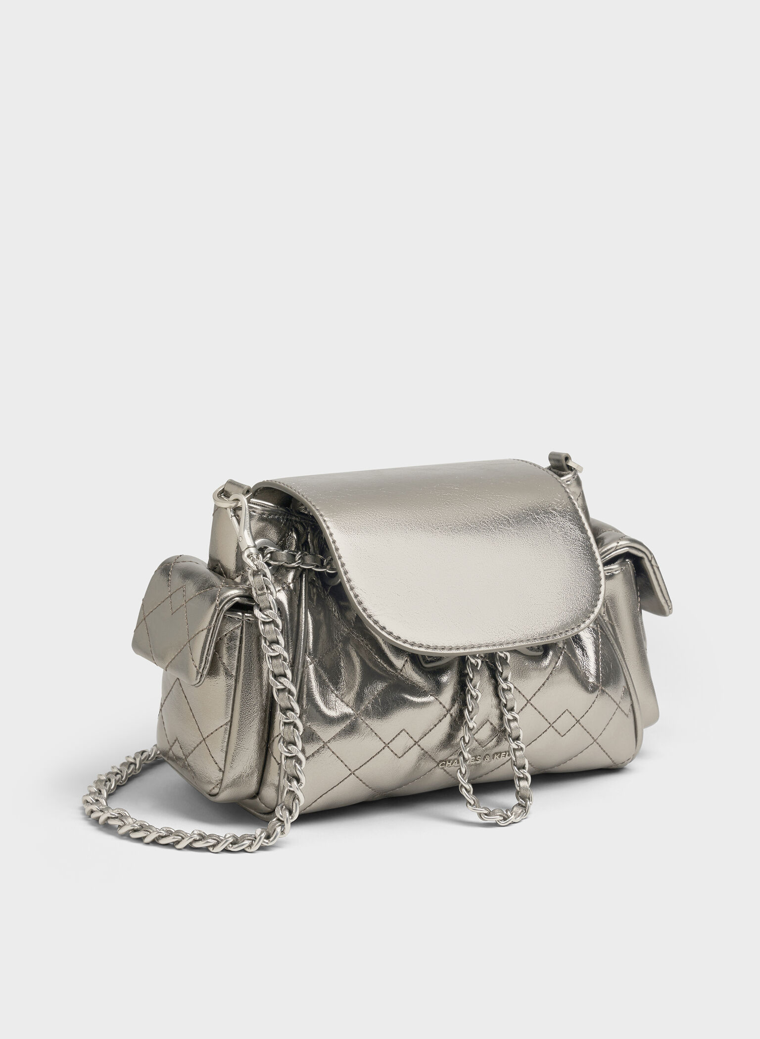 Duo Quilted Two-Way Front Flap Backpack, Pewter, hi-res