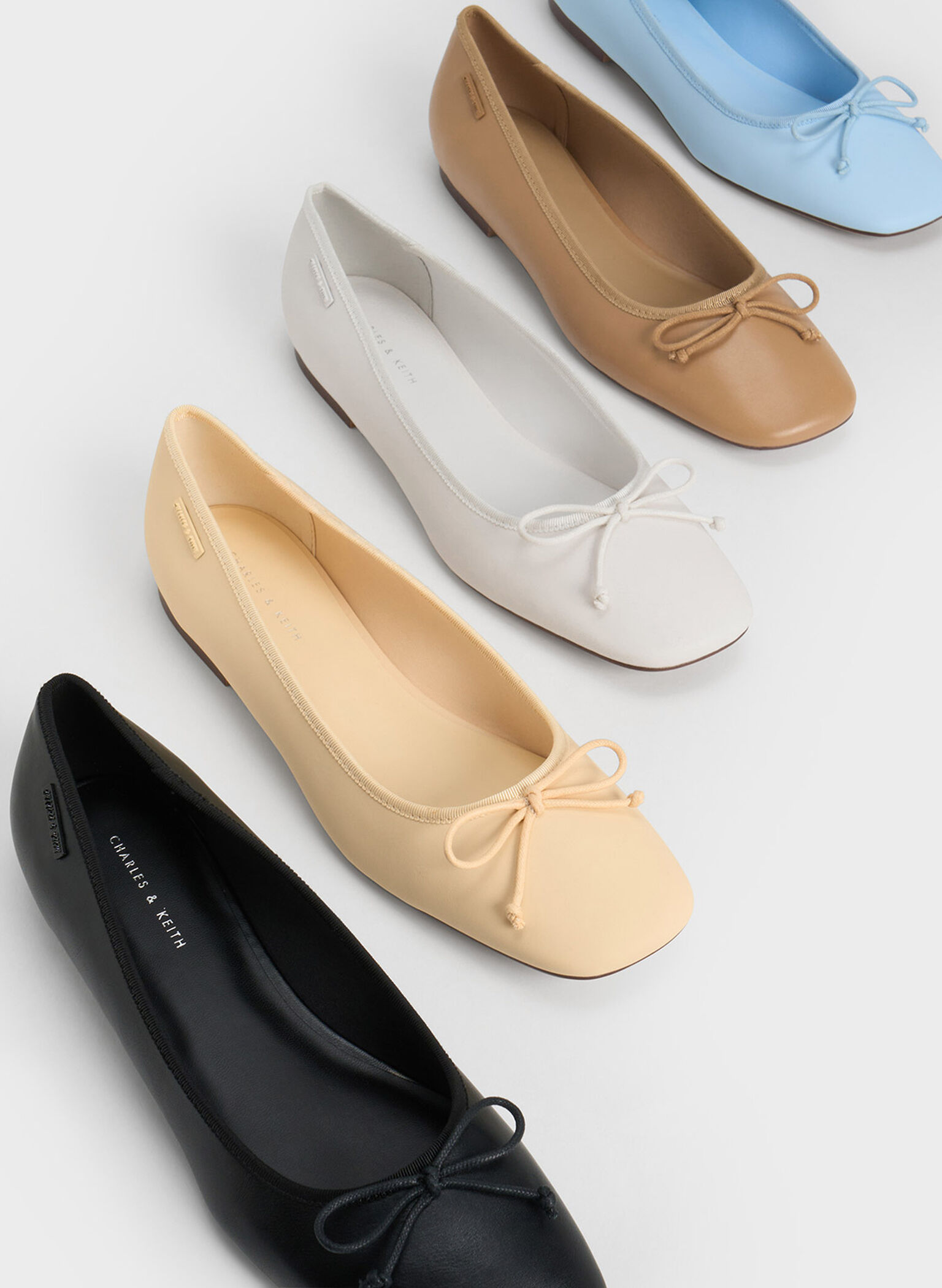 Rhea Bow Ballerinas, Camel, hi-res